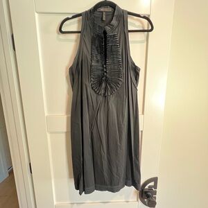 BCBGMaxAzria Black tuxedo style front, racerback short dress WITH POCKETS, Sz s